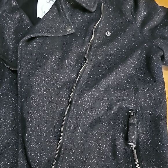 Aeropostale Moto Flap Style Jacket – Juniors Size L – Black & Metallic - Picture 10 of 10